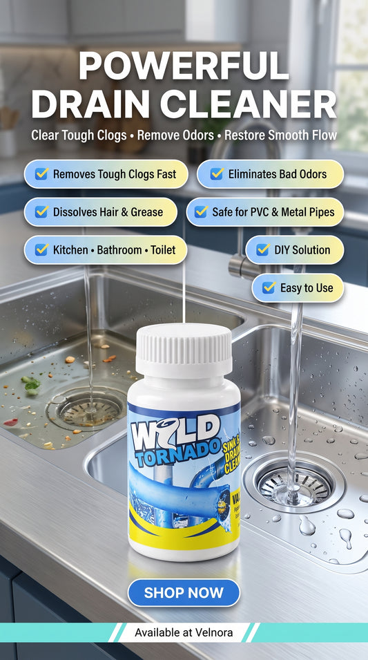 Wild Tornado Powerful Sink & Drain Cleaner | Fast-Acting Hair, Grease & Odor Remover for Kitchen, Bathroom & Toilet